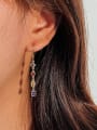 thumb 925 Sterling Silver Cubic Zirconia Geometric Minimalist Hook Earring 2