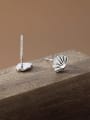 thumb 925 Sterling Silver Embossed Texture Classic Stud Earring 3