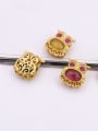 thumb S925 Sterling Silver Inlaid Tourmaline Seiko Owl Perforated Spacer 1