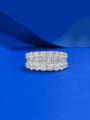 thumb 925 Sterling Silver Cubic Zirconia White Geometric Luxury Band Ring 0