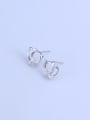 thumb 925 Sterling Silver 18K White Gold Plated Round Earring Setting Stone size: 6*6mm 2