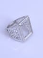 thumb 925 Sterling Silver 18K White Gold Plated Geometric Ring Setting Stone size: 12*18mm 2