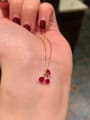 thumb 925 Sterling Silver  Friut Red corundum Dainty Necklace 1