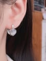 thumb 925 Sterling Silver Shell Heart Minimalist Huggie Earring 1