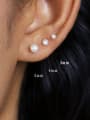 thumb 925 Sterling Silver Imitation Pearl Ball Minimalist Stud Earring 1