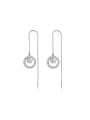 thumb 925 Sterling Silver Cubic Zirconia Geometric Minimalist Threader Earring 3