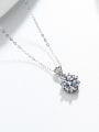 thumb 925 Sterling Silver Moissanite Flower Dainty Necklace 2