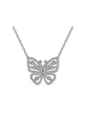thumb 925 Sterling Silver Cubic Zirconia Butterfly Luxury Necklace 0