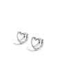thumb 925 Sterling Silver Heart Dainty Stud Earring 0