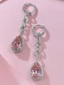 thumb 925 Sterling Silver High Carbon Diamond Pear Shaped Luxury Cluster Earring 2