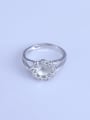 thumb 925 Sterling Silver 18K White Gold Plated Ball Ring Setting Stone diameter: 7mm 0