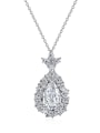 thumb 925 Sterling Silver Cubic Zirconia Water Drop Luxury Necklace 0