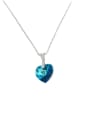 thumb 925 Sterling Silver Synthetic Crystal Heart Dainty Necklace 0