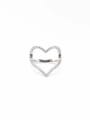 thumb Brass Cubic Zirconia White Heart Ring 0