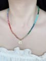 thumb N-STPD-0001 Natural Gemstone Crystal Beads Chain Geometry Pendant Handmade Beaded Necklace 1