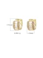 thumb Brass Cubic Zirconia Geometric Dainty Huggie Earring 2