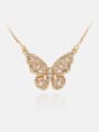 thumb Brass Cubic Zirconia Butterfly Dainty Necklace 4