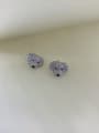 thumb 925 Sterling Silver Cubic Zirconia Dog Cluster Earring 1