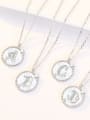 thumb 925 Sterling Silver Cubic Zirconia Minimalist Letter  Pendant Necklace 0
