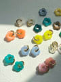 thumb Brass Resin Flower Drop Earring With 10 Colors 1