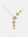 thumb Brass Cubic Zirconia Star Minimalist Lariat Necklace 0