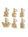 thumb Brass Cubic Zirconia Letter Initials Cuban Chain Necklace 7