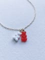 thumb EAR-0009 Brass  Chain Rasinic Bear Pendant Cute Handmade Beaded Necklace 0