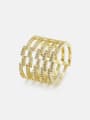 thumb Brass Cubic Zirconia Geometric Hip Hop Stackable Ring 0