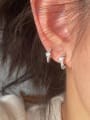 thumb Alloy Cubic Zirconia Geometric Dainty Stud Earring 1