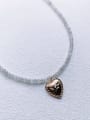 thumb N-DIY-004  Natural  Gemstone Crystal Chain Heart Pendant Minimalist  handmade  Beaded Necklace 0