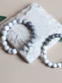 thumb White Turquoise stone +LOVE  Round Minimalist Beaded Bracelet 1