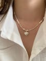 thumb Alloy Freshwater Pearl Heart Dainty Necklace 1