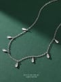 thumb 925 Sterling Silver Cubic Zirconia Water Drop Minimalist Necklace 2