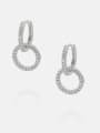 thumb Brass Cubic Zirconia Geometric Minimalist Drop Earring 0