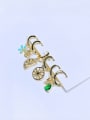 thumb Brass Cubic Zirconia Bee Cute Huggie Earring Set 2