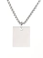 thumb Titanium Steel Rectangle Necklace With two colors 0