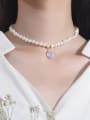 thumb 925 Sterling Silver Freshwater Pearl Geometric Luxury 17mm * 12 mm Necklace 1