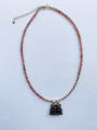 thumb EAR-007 Natural Stone Chain Bear Pendant Cute Handmade Beaded Necklace 4