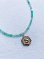 thumb N-DIY-0022 Natural  Gemstone Crystal  Bead Chain Letter Pendant Handmade Beaded Necklace 0