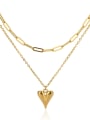 thumb Stainless steel Heart Minimalist Multi Strand Necklace 1