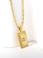 thumb Stainless steel Rhinestone Geometric Hip Hop Necklace 1