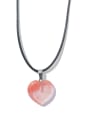 thumb Artificial leather chain Natural Stone Heart Ethnic Necklace 0