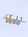 thumb Brass Cubic Zirconia Mouse Vintage Huggie Earring 1
