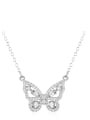 thumb 925 Sterling Silver Cubic Zirconia White butterfly Necklace 3