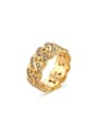 thumb Copper Cubic Zirconia Hip Hop Ring With two colors 0