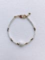 thumb B-PE-001 Natural Round Shell Beads Chain Handmade Beaded Bracelet 1