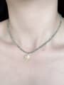 thumb N-DIY-0033 Natural Gemstone Crystal Beads Chain Geometry Pendant Handmade Beaded Necklace 1