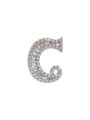 thumb Brass Cubic Zirconia White C Letter Dainty Brooch 0