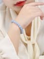 thumb Natural Stone Blue Minimalist Handmade Beaded Bracelet 1