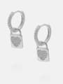 thumb Brass Cubic Zirconia Locket Heart Minimalist Huggie Earring 2